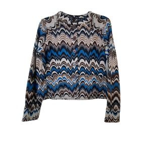 ECI New York Retro Multicolor Knit Jacket Size 8